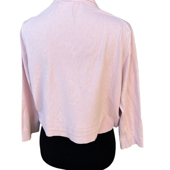 Calvin Klein women’s size XL cropped cardigan, light pink - Picture 2 of 8